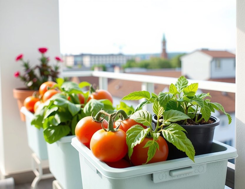 Karl's balcony vegetable garden in Munich